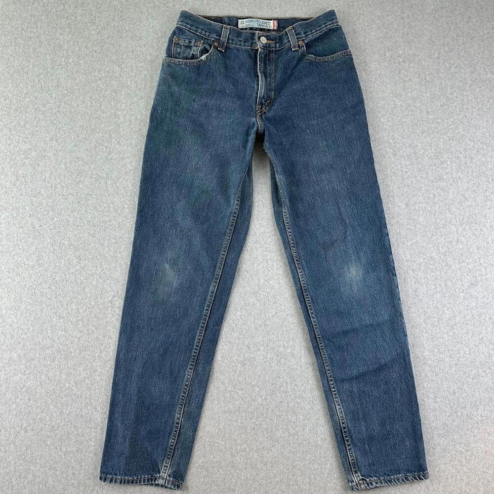 Y2K Vintage Levi 550 Jean Blue Denim 10 L 30x32 Classic‎ Relaxed Tapered Stone